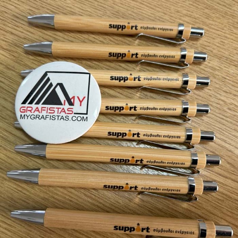 Στυλό bamboo με εκτύπωση το λογότυπο σας  0,30€ κωδ. 7318-18