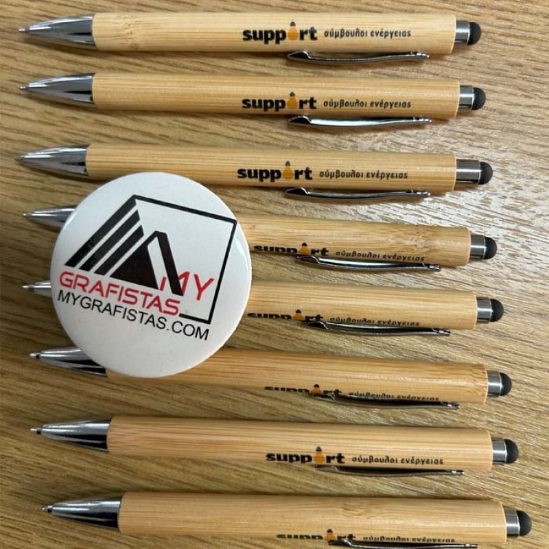 Στυλό bamboo με εκτύπωση το λογότυπο σας  0,30€ κωδ. 7318-18