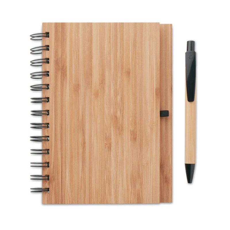 NOTE BOOK bamboo με Χάραξη το Σχεδιο σας Kωδ. 09435-342