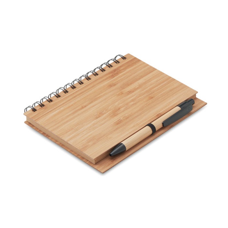 NOTE BOOK bamboo με Χάραξη το Σχεδιο σας Kωδ. 09435-342