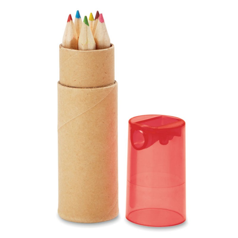 ΞΥΛΟΜΠΟΓΙΕΣ  6 piece colouring pencils in tube.   Με Εκτύπωση Το Σχεδιο σας κωδ.08580 023 