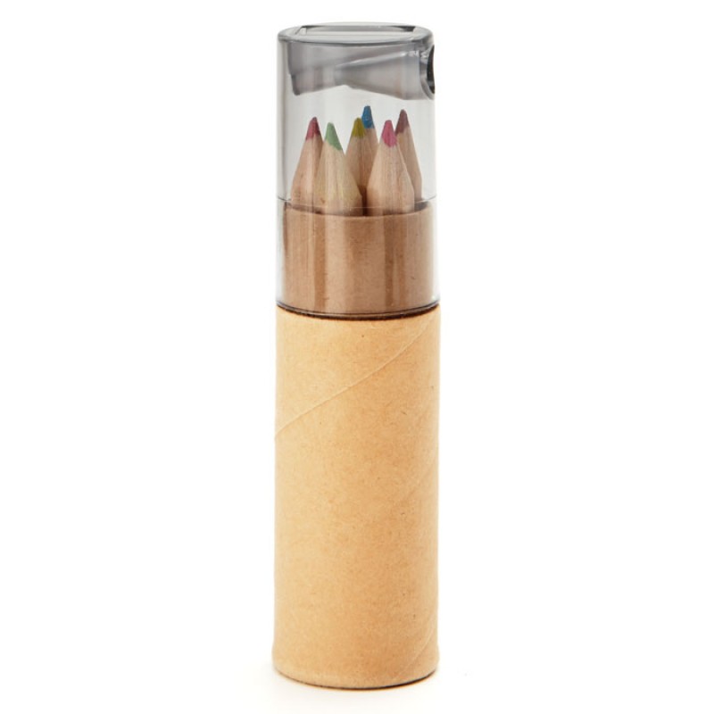 ΞΥΛΟΜΠΟΓΙΕΣ  6 piece colouring pencils in tube.   Με Εκτύπωση Το Σχεδιο σας κωδ.08580 023 