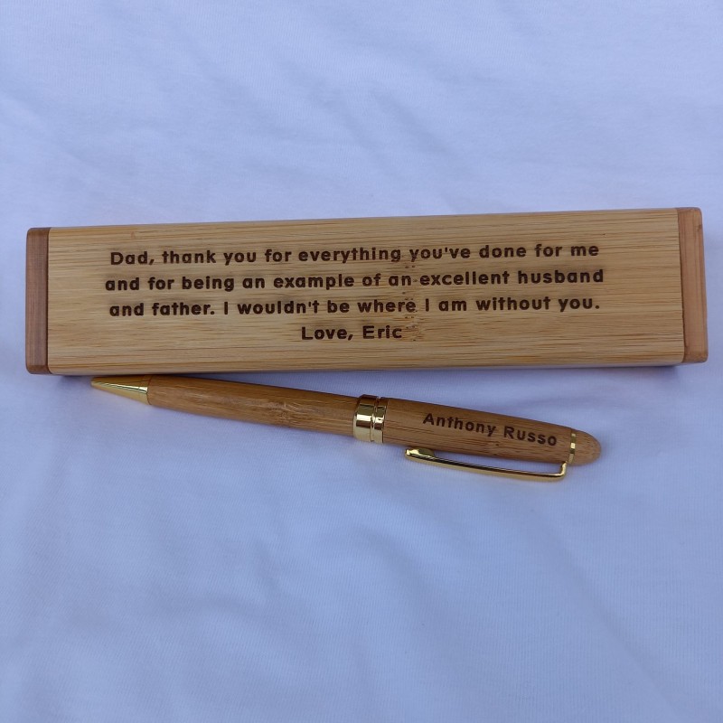 pen in bamboo box Με Χάραξη το Σχέδιο σας Κωδ.09912-436