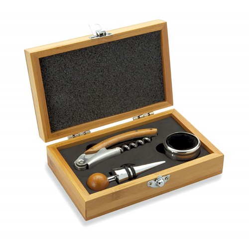 Wine set in bamboo box Με Χάραξη το Σχέδιο σας  Κωδ.08147-655 Wine set in bamboo box Με Χάραξη το Σχέδιο σας  Κωδ.08147-655
