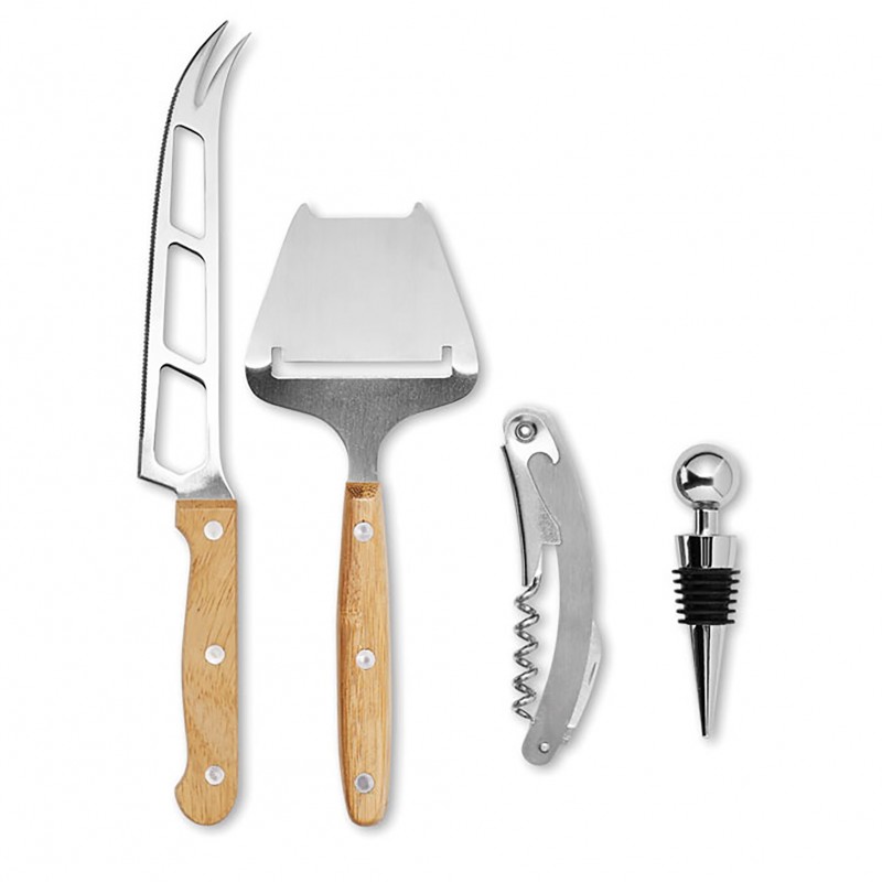 Bamboo cheese and wine set κωδ.8416-1845 Με Χάραξη  LASER το Σχέδιο σας 