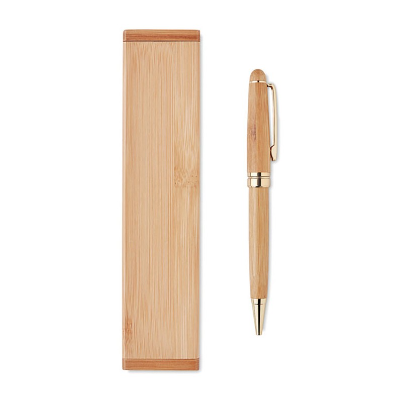 pen in bamboo box Με Χάραξη το Σχέδιο σας Κωδ.09912-436