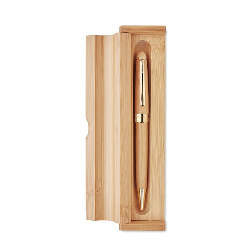 pen in bamboo box Με Χάραξη το Σχέδιο σας Κωδ.09912-436