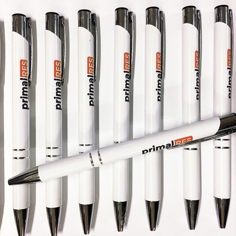 Μεταλλικά Στυλό με Εκτύπωση Πολύχρωμη το σχέδιο σας  0,45€  κωδ. 08892-21 WHITE