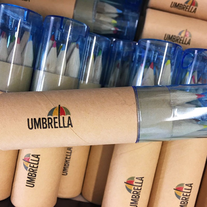 ΞΥΛΟΜΠΟΓΙΕΣ  6 piece colouring pencils in tube.   Με Εκτύπωση Το Σχεδιο σας κωδ.08580 023 