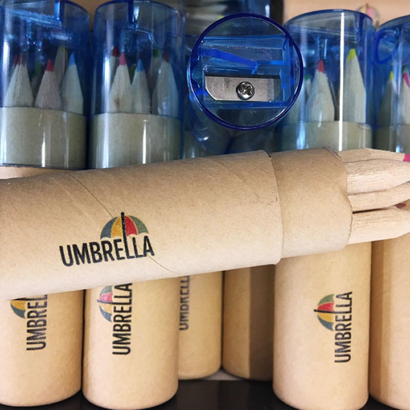 ΞΥΛΟΜΠΟΓΙΕΣ  6 piece colouring pencils in tube.   Με Εκτύπωση Το Σχεδιο σας κωδ.08580 023 