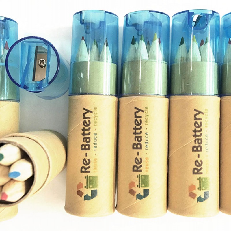 ΞΥΛΟΜΠΟΓΙΕΣ  6 piece colouring pencils in tube.   Με Εκτύπωση Το Σχεδιο σας κωδ.08580 023 