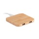 Wireless charging pad with 2 USB port 2.0 hubs in bamboo  Με Χάραξη το Σχέδιο σας Κωδ. 09698-535