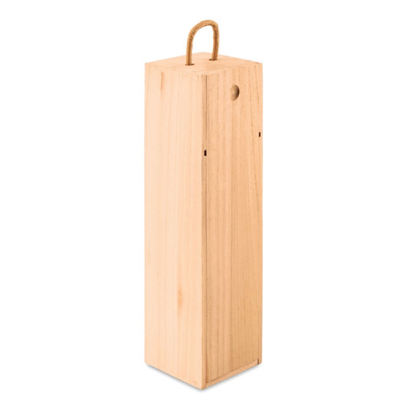 Wine box in paulownia wood with cord handle Κωδ.09413-400 Με Χάραξη το Σχέδιο σας 