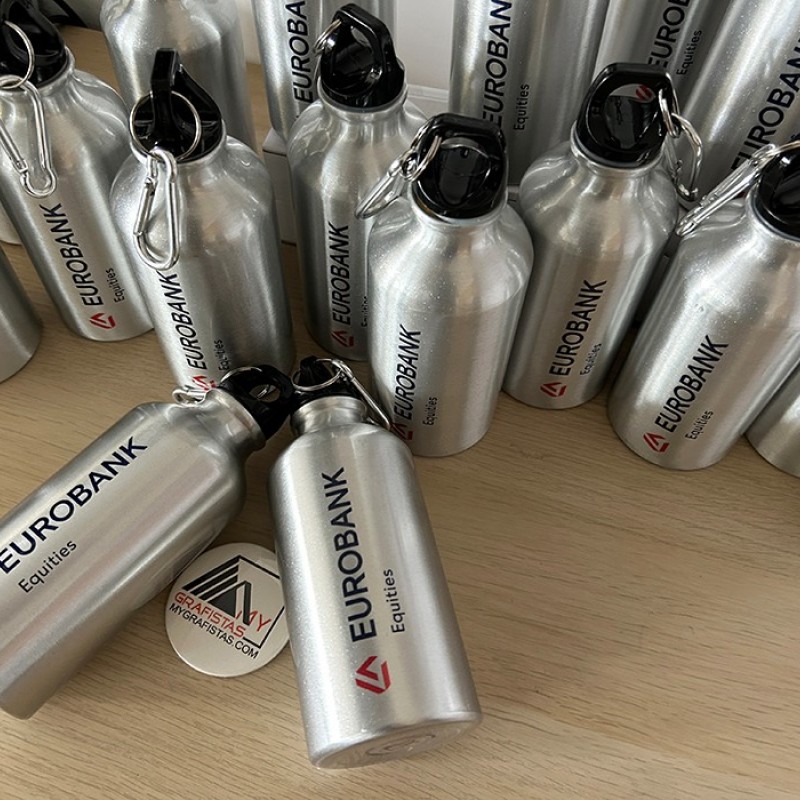 Aluminium bottle  400ml. Με Εκτύπωση το σχεδιο σας  2,70€  κωδ. 02403-165