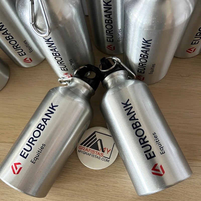 Aluminium bottle  400ml. Με Εκτύπωση το σχεδιο σας  2,70€  κωδ. 02403-165