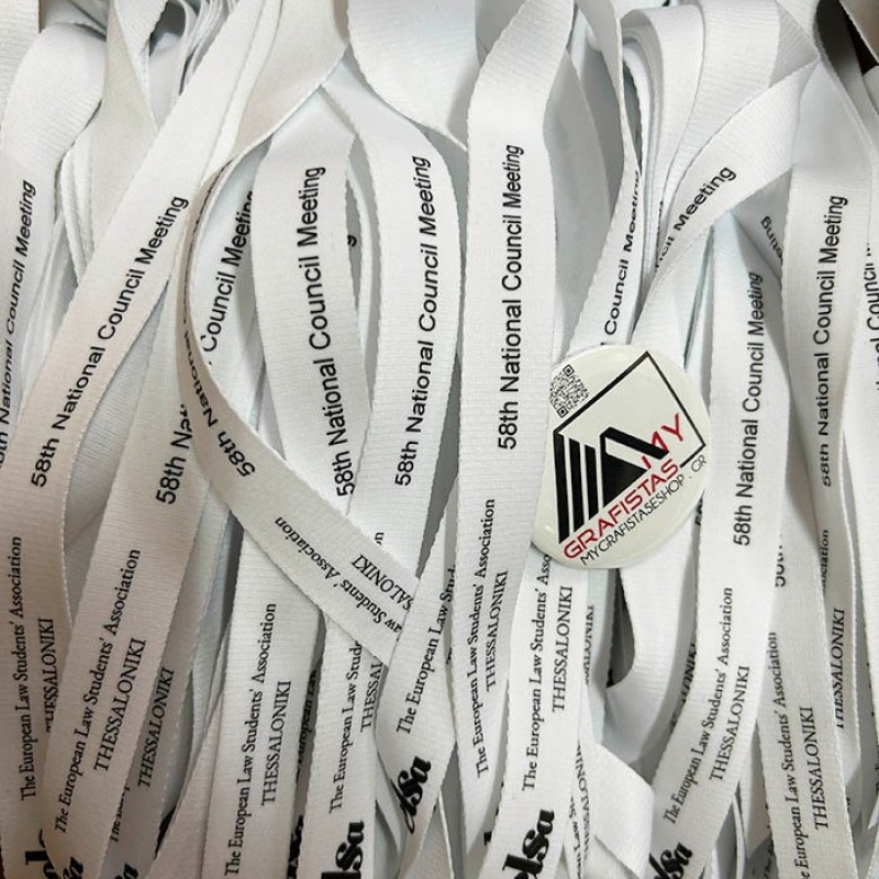 Lanyard  2cm with metal hook με Εκτύπωση Πολύχρωμη το Σχεδιο σας Βest Seller  κωδ, 09058 ΛΕΥΚΟ 