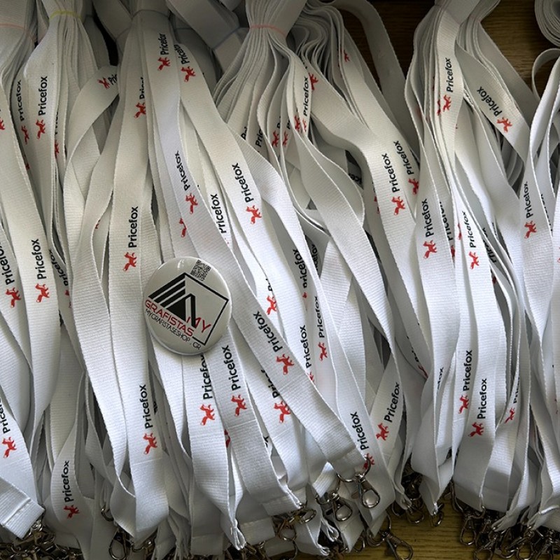 Lanyard  2cm with metal hook με Εκτύπωση Πολύχρωμη το Σχεδιο σας Βest Seller  κωδ, 09058 ΛΕΥΚΟ 