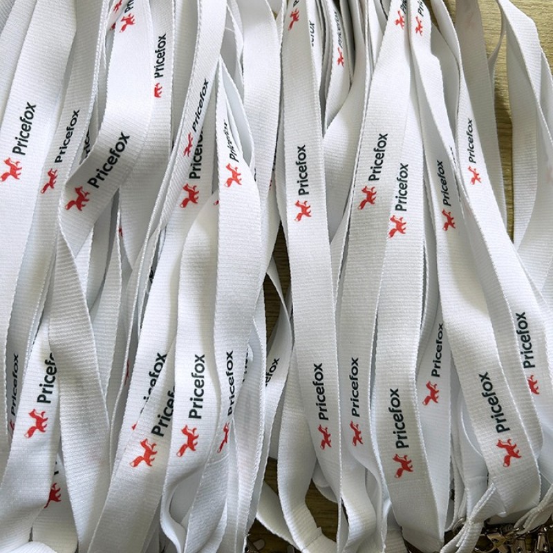 Lanyard  2cm with metal hook με Εκτύπωση Πολύχρωμη το Σχεδιο σας Βest Seller  κωδ, 09058 ΛΕΥΚΟ 