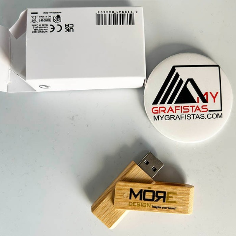 bamboo Usbstick 16GB Με Εκτύπωση Το σχεδιο μας κωδ. 01202 