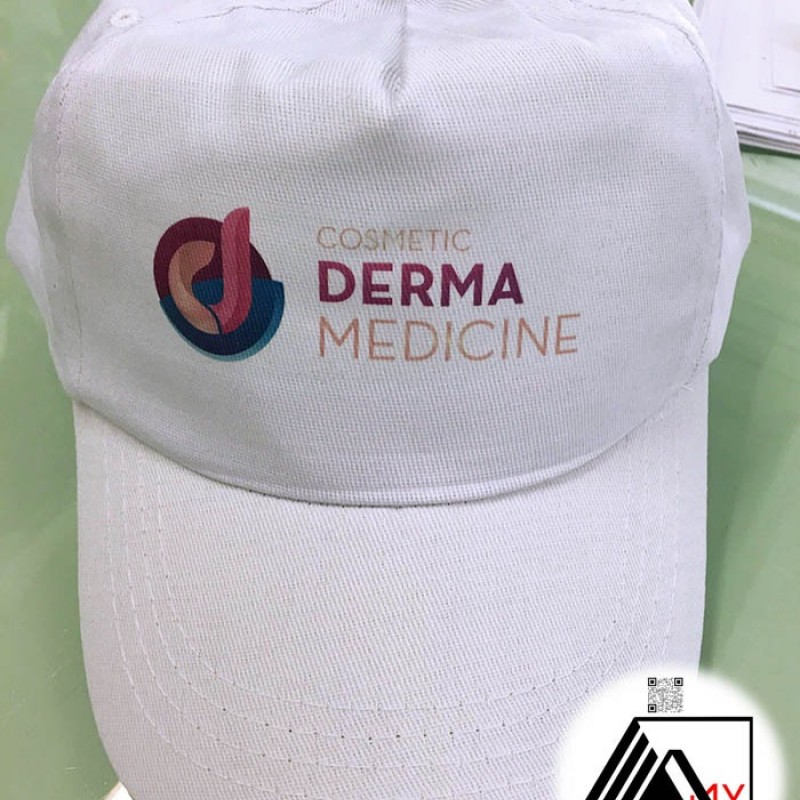 Καπέλα  Οικονομικά Λευκά με Γείσο Χρωματιστό. με Εκτύπωση το Σχεδιο σας 1,10€ κωδ.02550-62-white