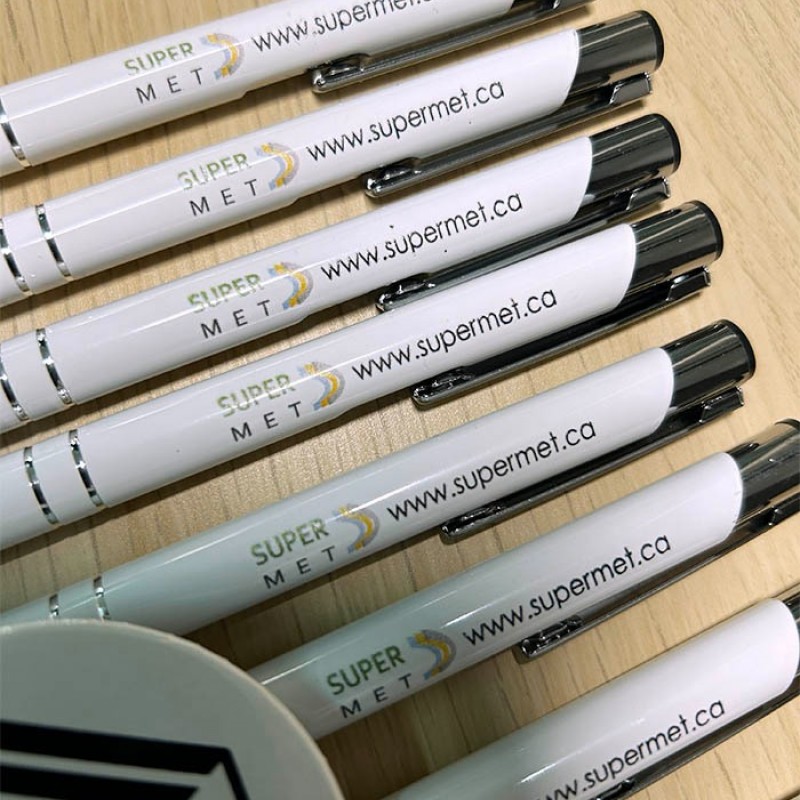 Μεταλλικά Στυλό με Εκτύπωση Πολύχρωμη το σχέδιο σας  0,40€  κωδ. 08892-21 WHITE