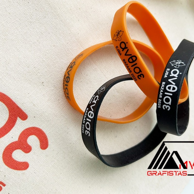 Βραχιολάκια Σιλικόνης με Εκτύπωση το Σχεδιο σας Κωδ.08913