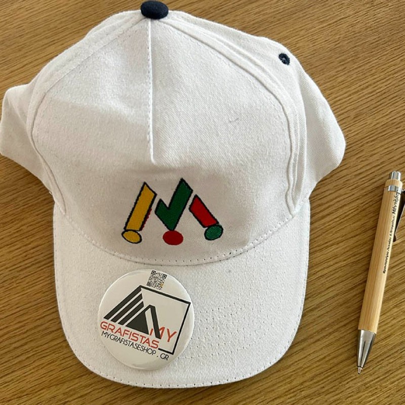 Καπέλα  Λευκό ή Εκρού Με Εκτύπωση το Σχεδιο σας 1,90€  κωδ.02569 -105