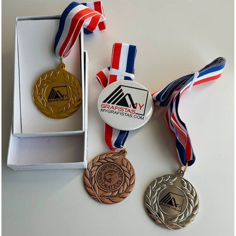 Μετάλλια Χρυσά με  Χάραξη Laser το Σχεδιο σας κωδ. 02260-Α-98